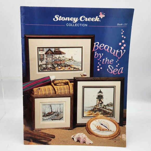 Lot of 2 Seashell Lighthouse Beach Shell Theme Cross Stitch Pattern Books - Picture 2 of 5